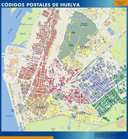 mapa imanes codigos postales huelva