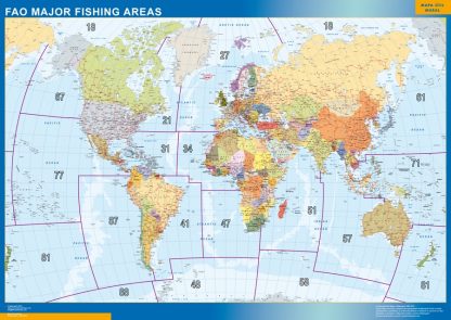 mapa imantado mundo fao areas pesca