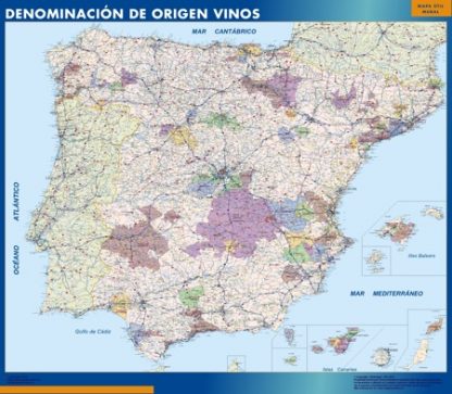 mapa pizarra magnetico espana DO vino