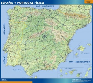 mapa pizarra magnetico espana fisico