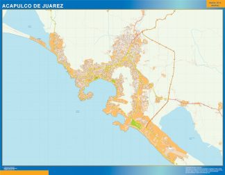 Acapulco De Juarez Mapa Imantado Enmarcado