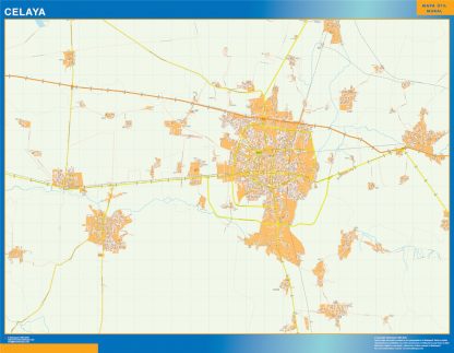 Celaya Mapa Imantado Enmarcado