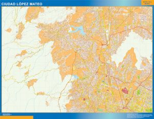 Ciudad Lopez Mateo Mapa Imantado Enmarcado