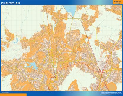 Cuautitlan Mapa Imantado Enmarcado