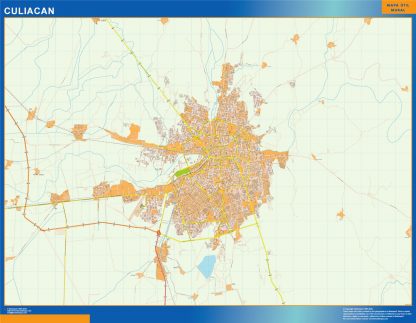 Culiacan Mapa Imantado Enmarcado