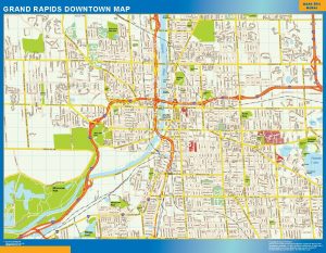 Grand Rapids Mapa Imantado Magnetico