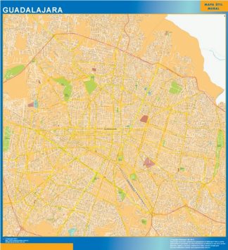 Guadalajara Centro Mapa Imantado Enmarcado