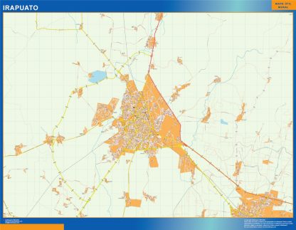 Irapuato Mapa Imantado Enmarcado