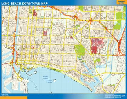 Long Beach Mapa Imantado Magnetico