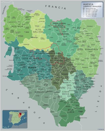 Mapa Imantado Municipios Huesca