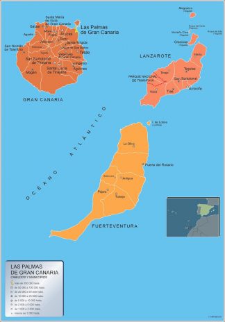 Mapa Imantado Municipios Las Palmas Gran Canaria