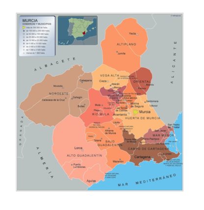 Mapa Imantado Municipios Murcia Prov