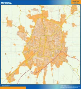 Merida Centro Mapa Imantado Enmarcado