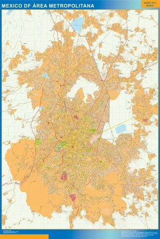 Mexico Distrito Federal Mapa Imantado Enmarcado