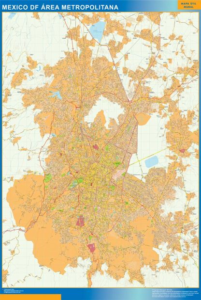 Mexico Distrito Federal Mapa Imantado Enmarcado