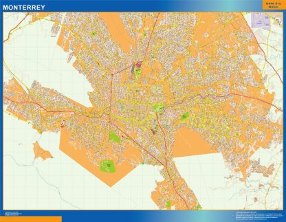 Monterrey Mapa Imantado Enmarcado