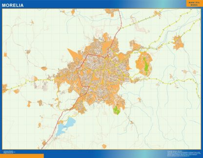 Morelia Mapa Imantado Enmarcado