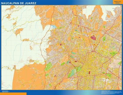 Naucalpan De Juarez Mapa Imantado Enmarcado