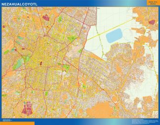 Nezahualcoyotl Mapa Imantado Enmarcado