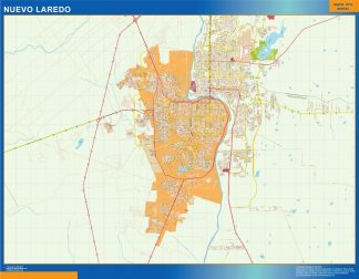 Nuevo Laredo Mapa Imantado Enmarcado