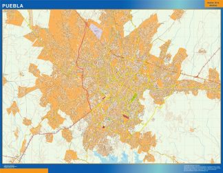 Puebla Mapa Imantado Enmarcado