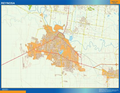 Reynosa Mapa Imantado Enmarcado