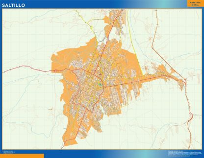 Saltillo Mapa Imantado Enmarcado