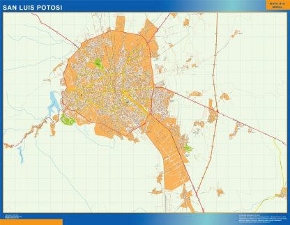 San Luis Potosi Mapa Imantado Enmarcado