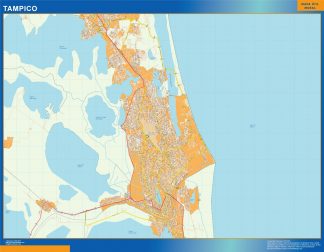 Tampico Mapa Imantado Enmarcado