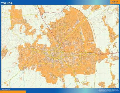 Toluca Centro Mapa Imantado Enmarcado