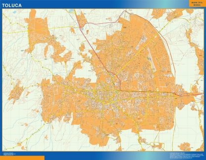 Toluca Mapa Imantado Enmarcado