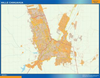 Valle Chihuahua Mapa Imantado Enmarcado