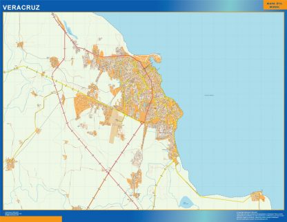 Veracruz Mapa Imantado Enmarcado