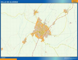 Villa De Alvarez Mapa Imantado Enmarcado