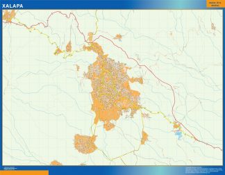 Xalapa Mapa Imantado Enmarcado