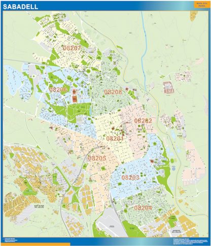 Mapa Sabadell codigos postales