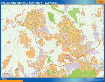 Mapa valles occidental Terrassa Sabadell